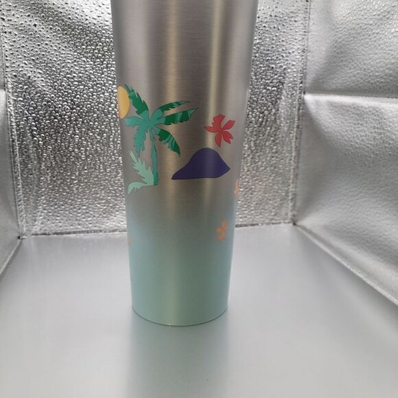 NWT! Starbucks 2020 Desert Palm Gradient Tumbler 24oz Palm Trees Islands Mermaid - Picture 3 of 4
